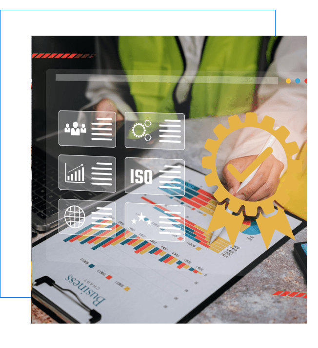 Person reviewing business graphs and charts